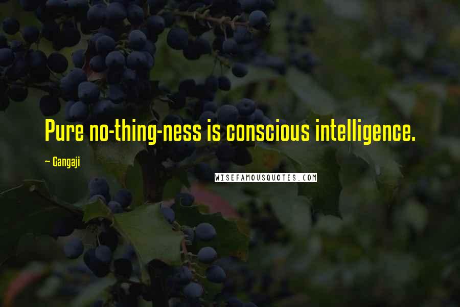 Gangaji Quotes: Pure no-thing-ness is conscious intelligence.