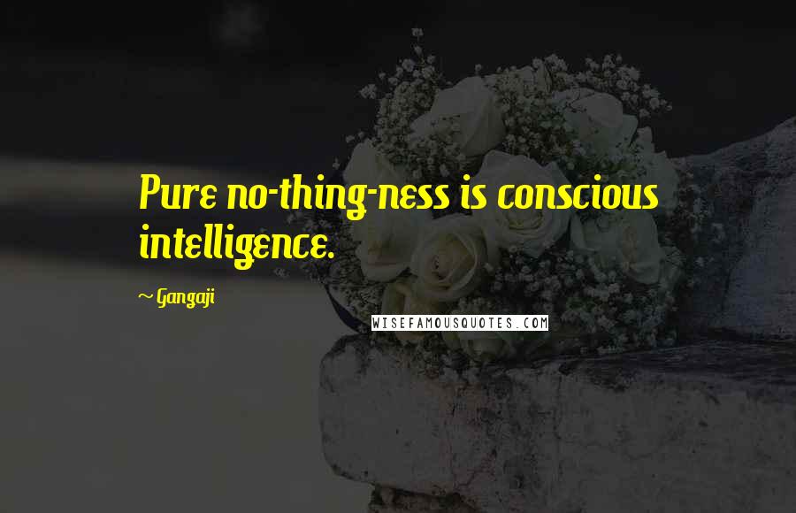 Gangaji Quotes: Pure no-thing-ness is conscious intelligence.