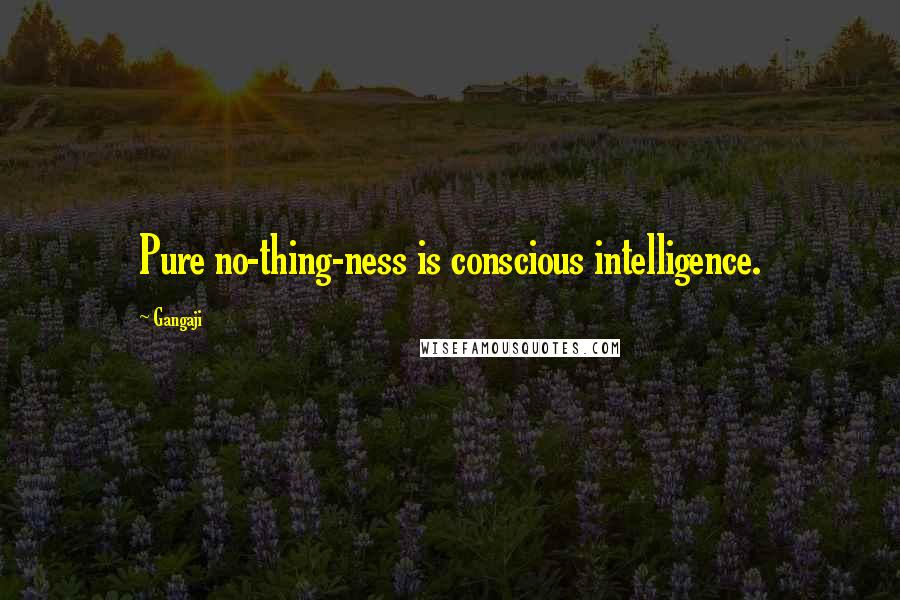 Gangaji Quotes: Pure no-thing-ness is conscious intelligence.