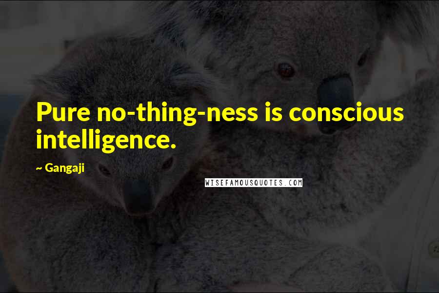 Gangaji Quotes: Pure no-thing-ness is conscious intelligence.