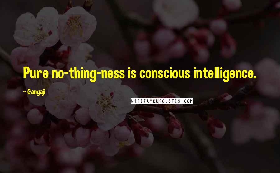 Gangaji Quotes: Pure no-thing-ness is conscious intelligence.