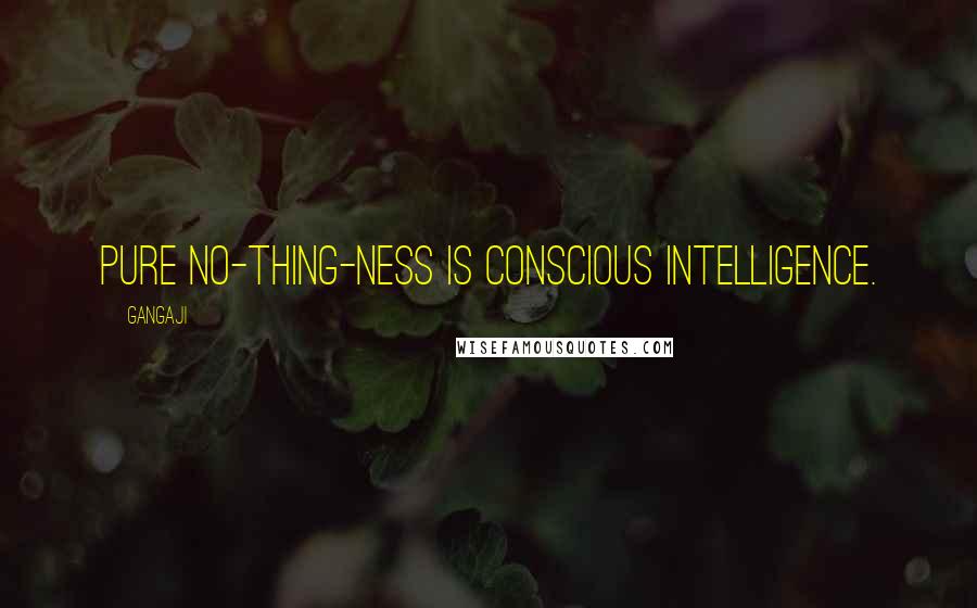 Gangaji Quotes: Pure no-thing-ness is conscious intelligence.