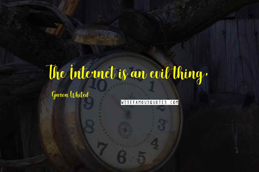 Garon Whited Quotes: The Internet is an evil thing,
