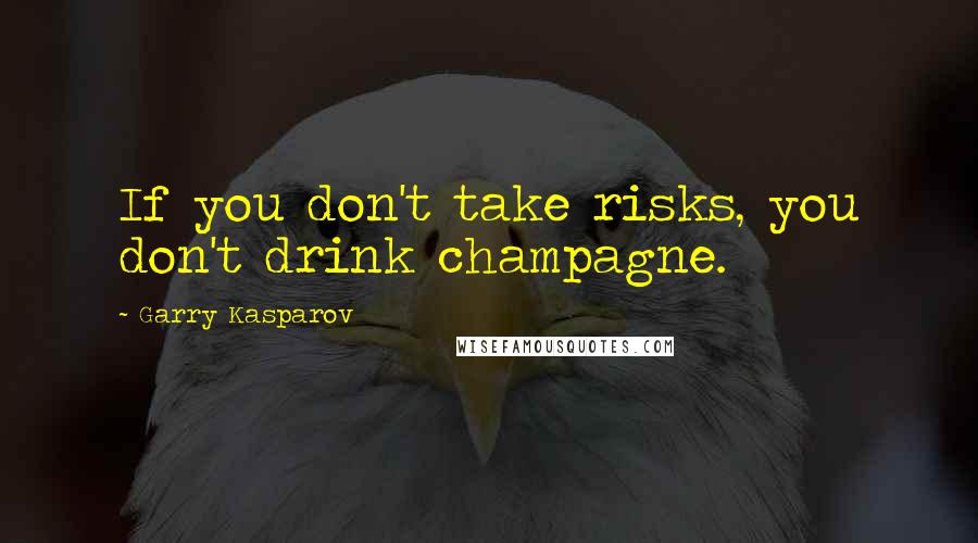 Garry Kasparov Quotes: If you don't take risks, you don't drink champagne.