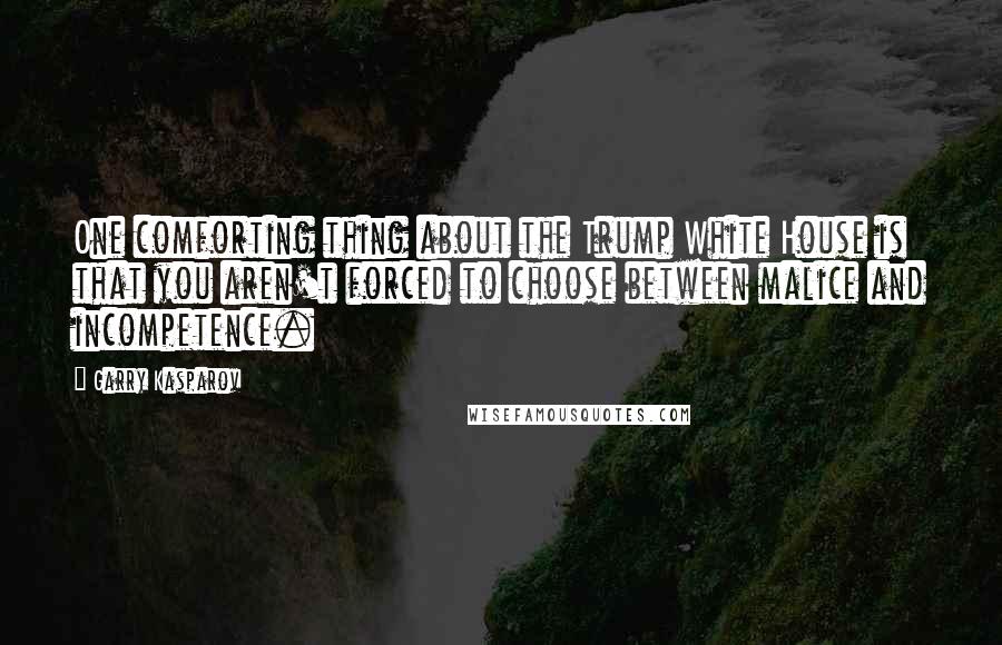 Garry Kasparov Quotes: One comforting thing about the Trump White House is that you aren't forced to choose between malice and incompetence.