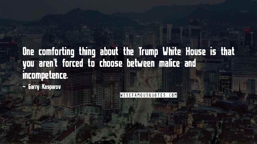 Garry Kasparov Quotes: One comforting thing about the Trump White House is that you aren't forced to choose between malice and incompetence.