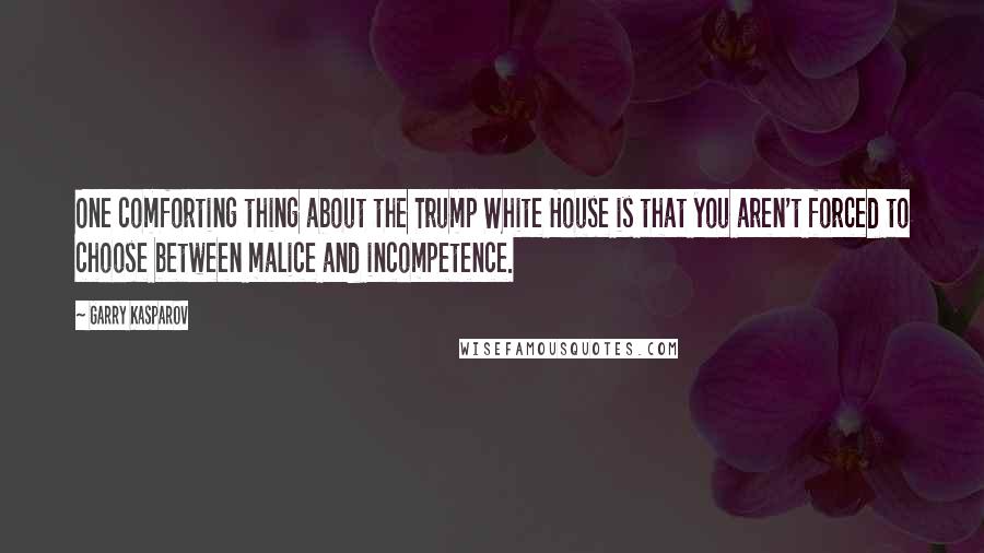 Garry Kasparov Quotes: One comforting thing about the Trump White House is that you aren't forced to choose between malice and incompetence.