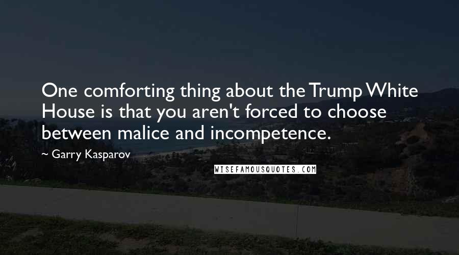 Garry Kasparov Quotes: One comforting thing about the Trump White House is that you aren't forced to choose between malice and incompetence.