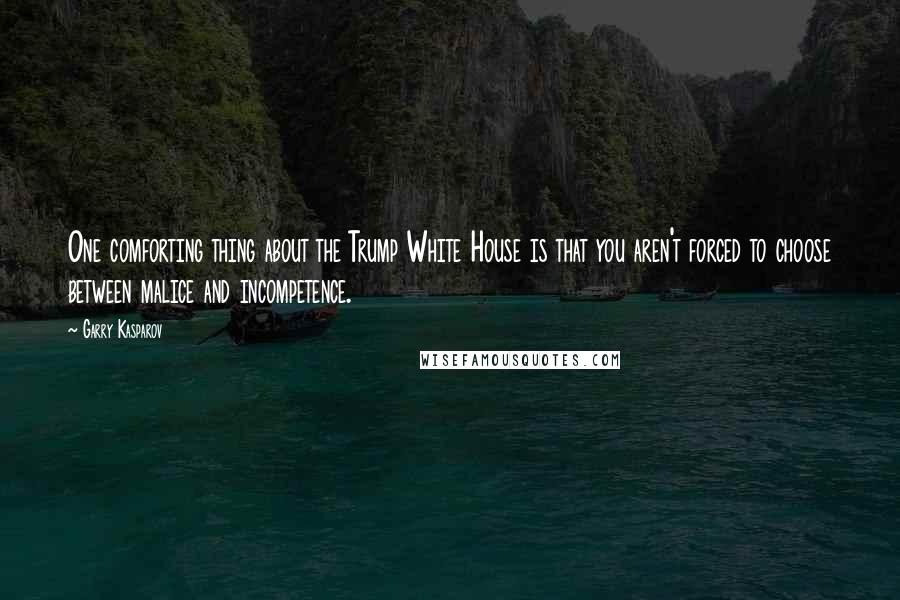 Garry Kasparov Quotes: One comforting thing about the Trump White House is that you aren't forced to choose between malice and incompetence.