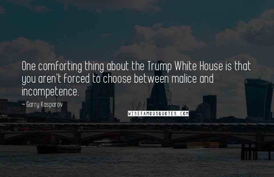 Garry Kasparov Quotes: One comforting thing about the Trump White House is that you aren't forced to choose between malice and incompetence.