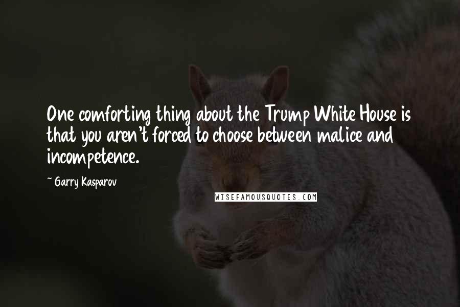 Garry Kasparov Quotes: One comforting thing about the Trump White House is that you aren't forced to choose between malice and incompetence.