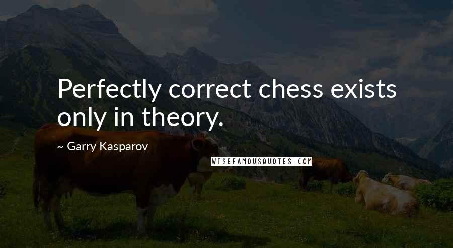 Garry Kasparov Quotes: Perfectly correct chess exists only in theory.