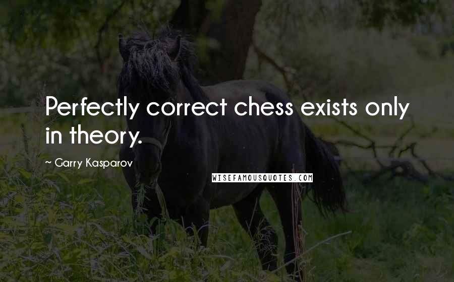 Garry Kasparov Quotes: Perfectly correct chess exists only in theory.