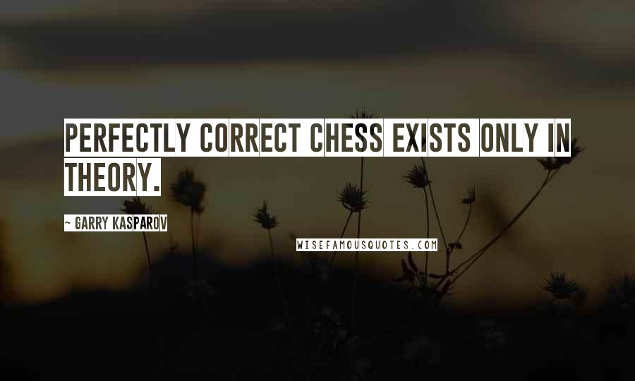 Garry Kasparov Quotes: Perfectly correct chess exists only in theory.