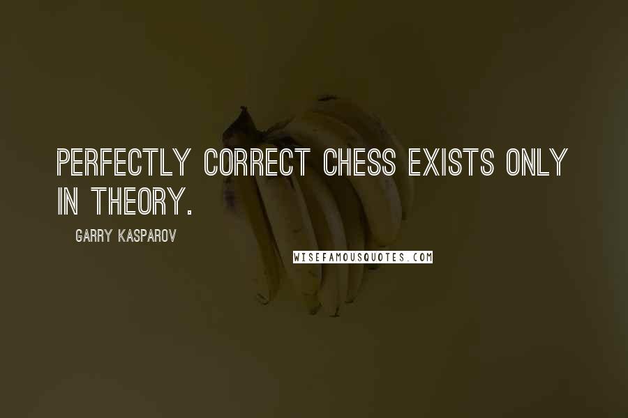 Garry Kasparov Quotes: Perfectly correct chess exists only in theory.
