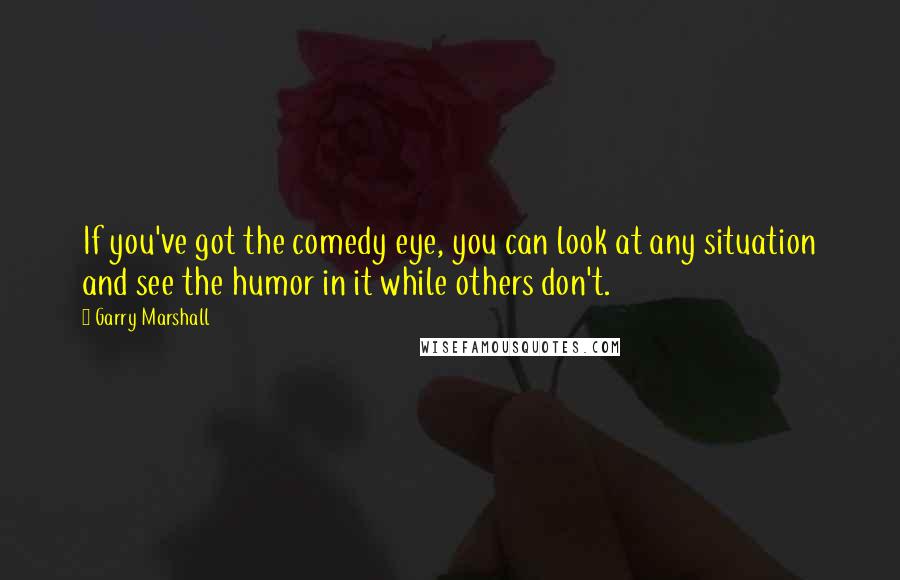 Garry Marshall Quotes: If you've got the comedy eye, you can look at any situation and see the humor in it while others don't.