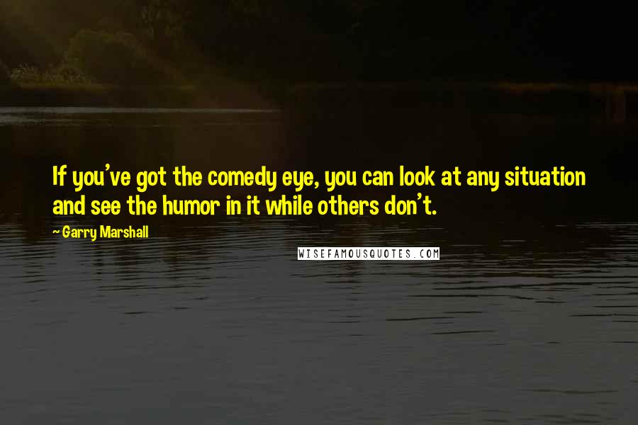 Garry Marshall Quotes: If you've got the comedy eye, you can look at any situation and see the humor in it while others don't.
