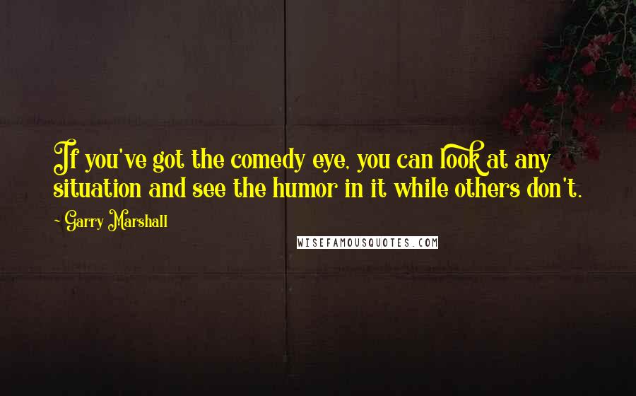 Garry Marshall Quotes: If you've got the comedy eye, you can look at any situation and see the humor in it while others don't.