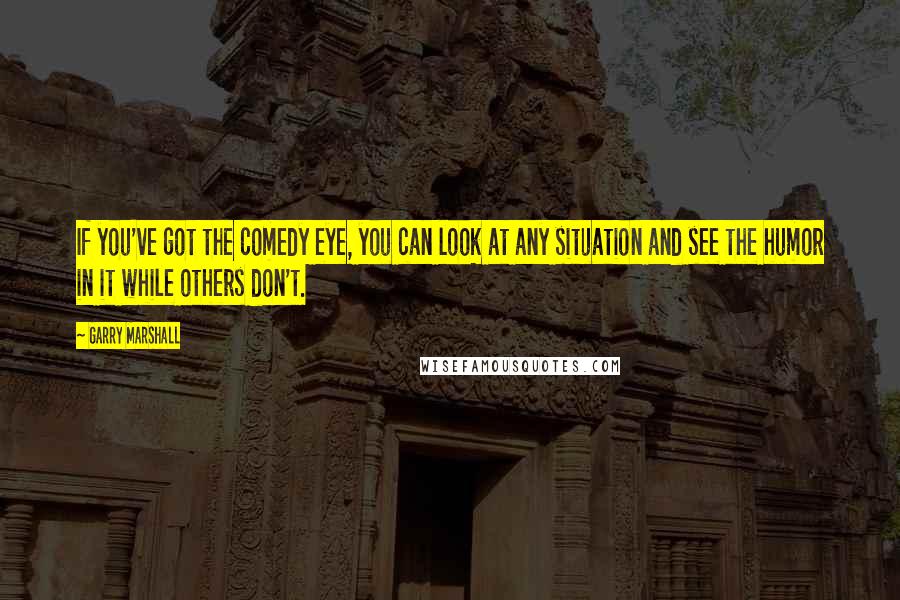 Garry Marshall Quotes: If you've got the comedy eye, you can look at any situation and see the humor in it while others don't.