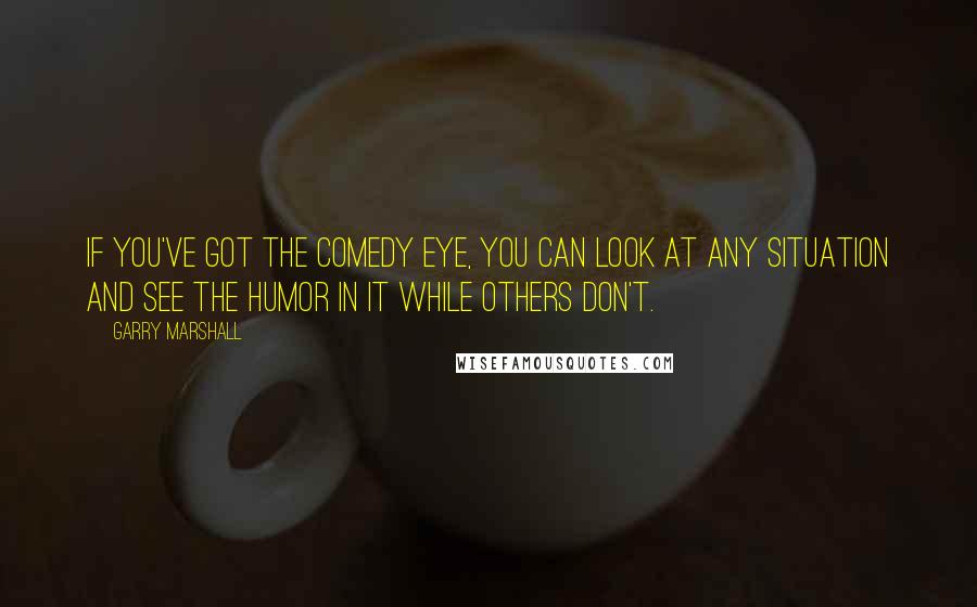 Garry Marshall Quotes: If you've got the comedy eye, you can look at any situation and see the humor in it while others don't.