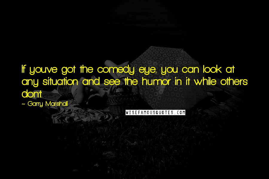 Garry Marshall Quotes: If you've got the comedy eye, you can look at any situation and see the humor in it while others don't.