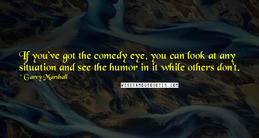 Garry Marshall Quotes: If you've got the comedy eye, you can look at any situation and see the humor in it while others don't.