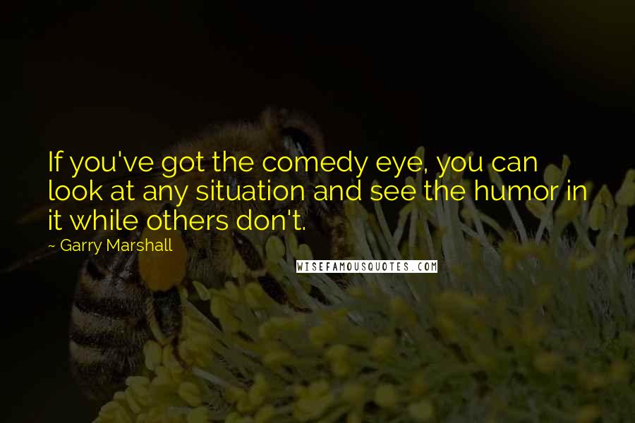 Garry Marshall Quotes: If you've got the comedy eye, you can look at any situation and see the humor in it while others don't.