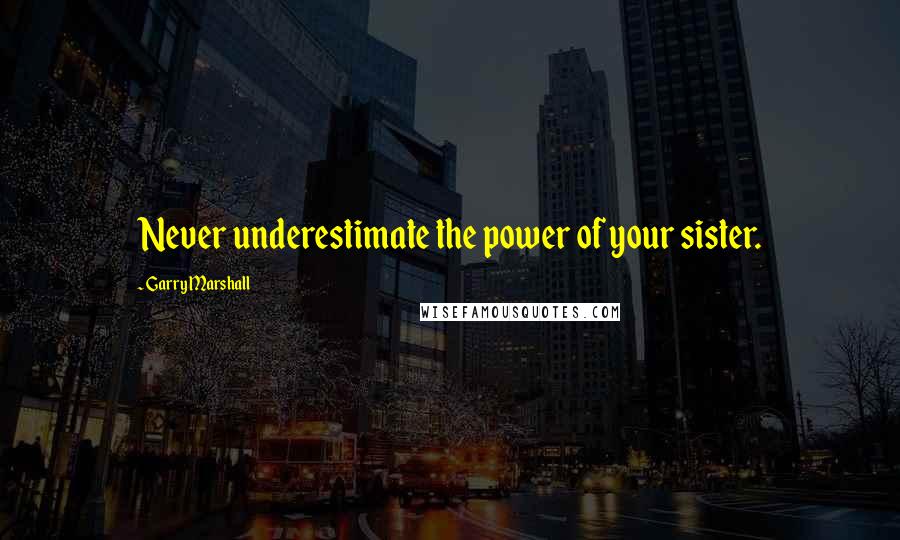 Garry Marshall Quotes: Never underestimate the power of your sister.