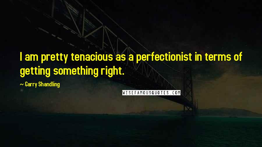 Garry Shandling Quotes: I am pretty tenacious as a perfectionist in terms of getting something right.