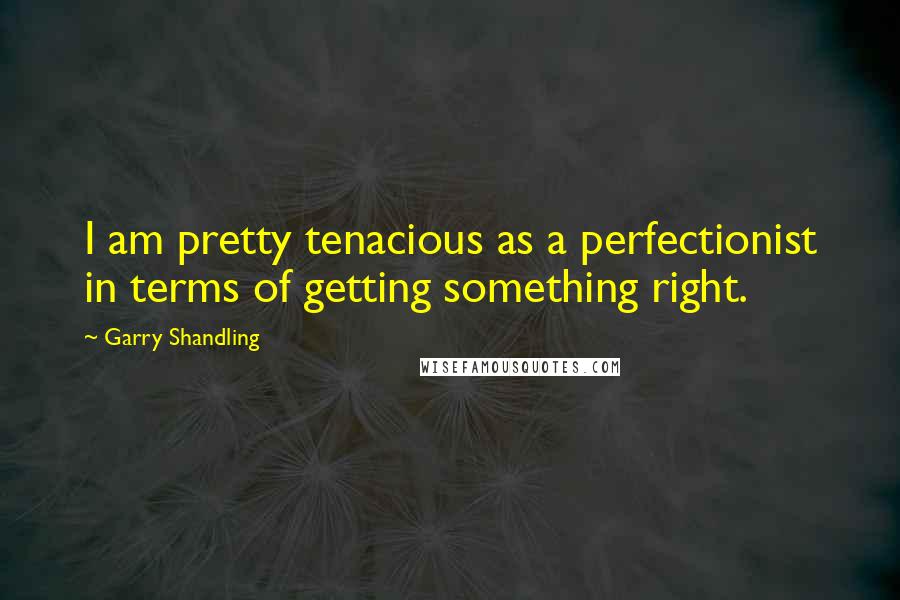 Garry Shandling Quotes: I am pretty tenacious as a perfectionist in terms of getting something right.
