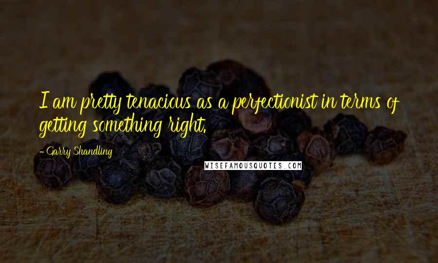 Garry Shandling Quotes: I am pretty tenacious as a perfectionist in terms of getting something right.