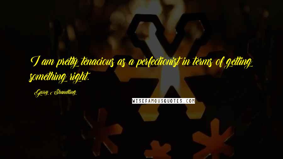 Garry Shandling Quotes: I am pretty tenacious as a perfectionist in terms of getting something right.