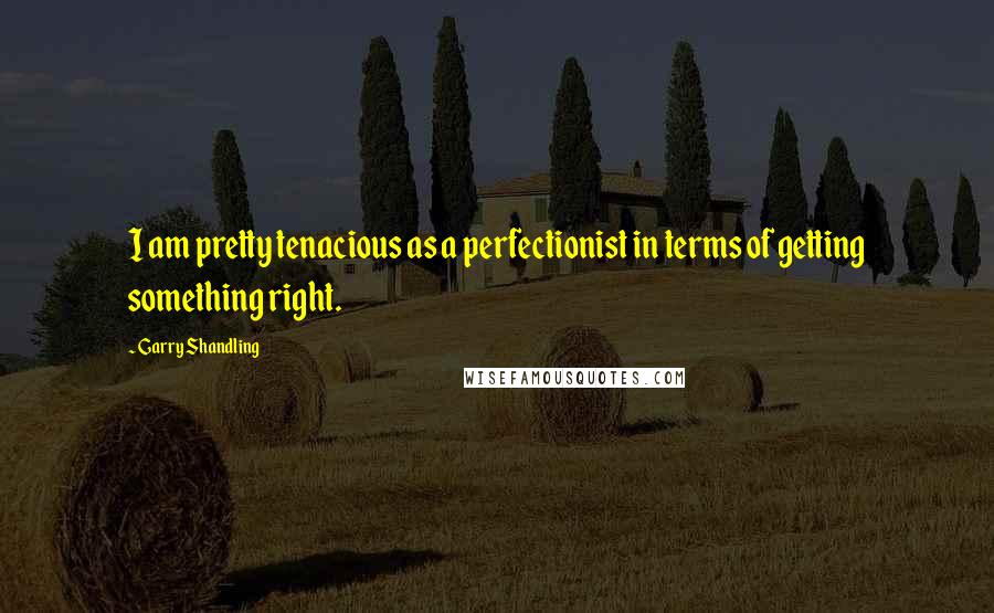 Garry Shandling Quotes: I am pretty tenacious as a perfectionist in terms of getting something right.