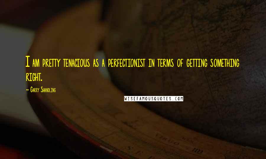 Garry Shandling Quotes: I am pretty tenacious as a perfectionist in terms of getting something right.