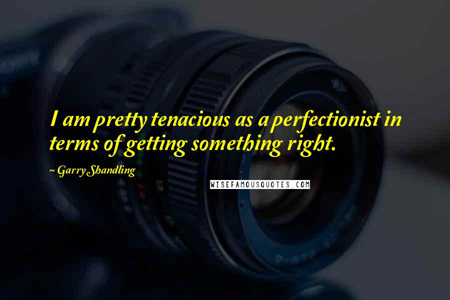 Garry Shandling Quotes: I am pretty tenacious as a perfectionist in terms of getting something right.