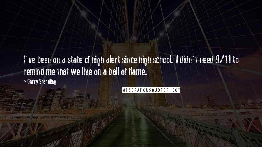 Garry Shandling Quotes: I've been on a state of high alert since high school. I didn't need 9/11 to remind me that we live on a ball of flame.