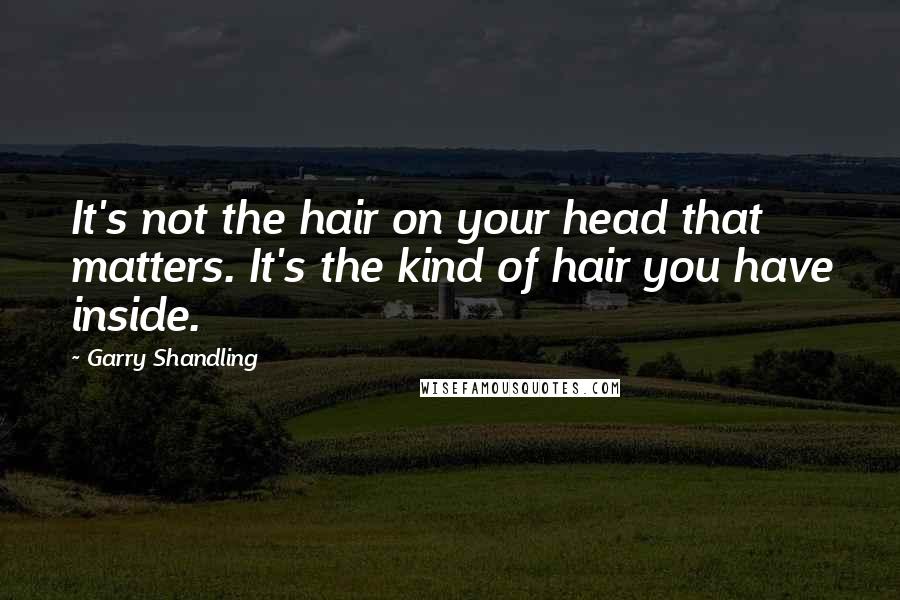 Garry Shandling Quotes: It's not the hair on your head that matters. It's the kind of hair you have inside.