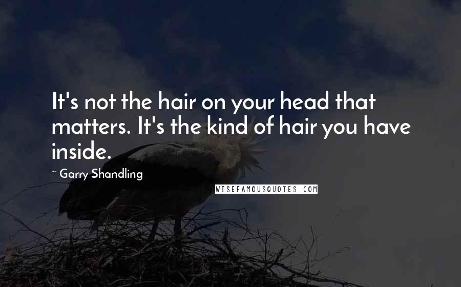 Garry Shandling Quotes: It's not the hair on your head that matters. It's the kind of hair you have inside.