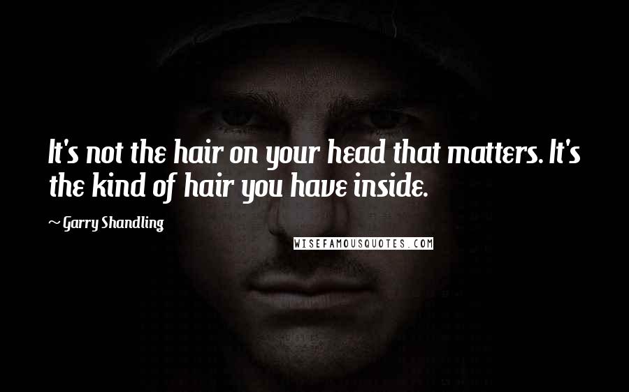 Garry Shandling Quotes: It's not the hair on your head that matters. It's the kind of hair you have inside.