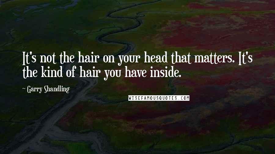 Garry Shandling Quotes: It's not the hair on your head that matters. It's the kind of hair you have inside.