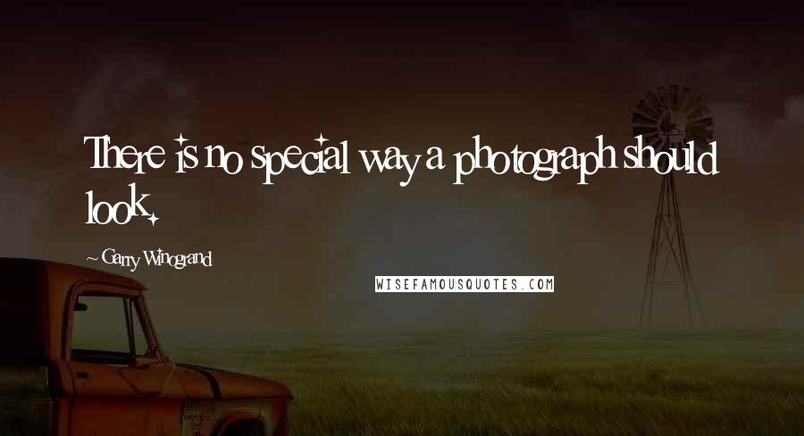 Garry Winogrand Quotes: There is no special way a photograph should look.