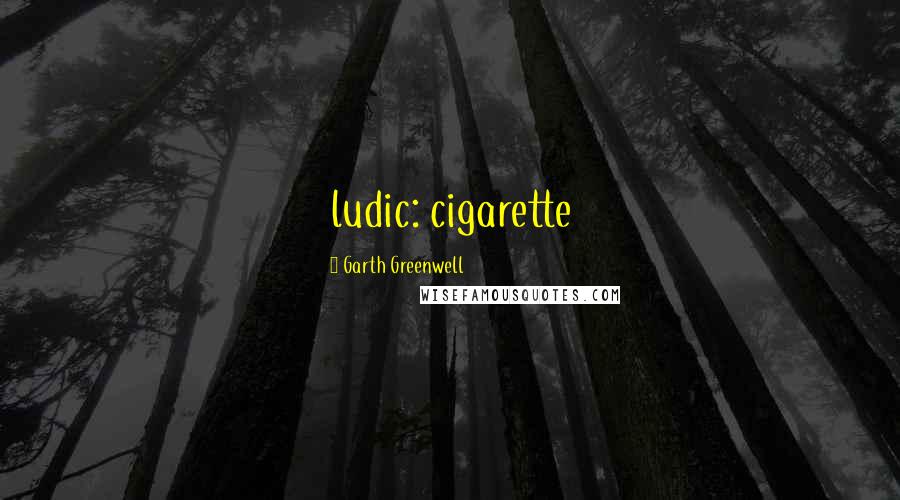 Garth Greenwell Quotes: ludic: cigarette
