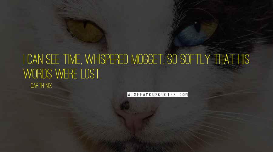 Garth Nix Quotes: I can see time, whispered Mogget, so softly that his words were lost.