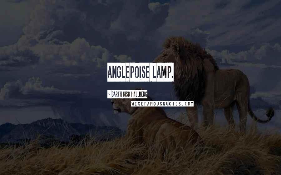 Garth Risk Hallberg Quotes: anglepoise lamp.
