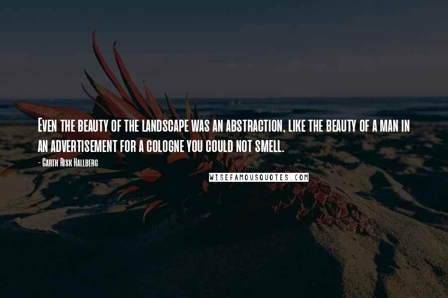 Garth Risk Hallberg Quotes: Even the beauty of the landscape was an abstraction, like the beauty of a man in an advertisement for a cologne you could not smell.