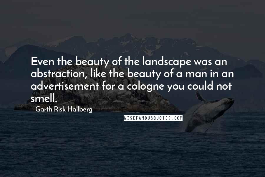 Garth Risk Hallberg Quotes: Even the beauty of the landscape was an abstraction, like the beauty of a man in an advertisement for a cologne you could not smell.