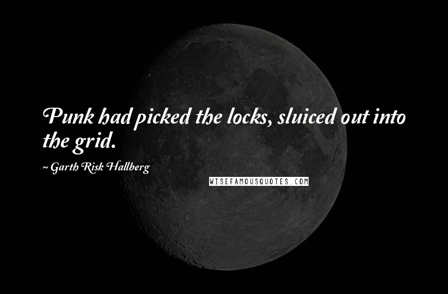 Garth Risk Hallberg Quotes: Punk had picked the locks, sluiced out into the grid.
