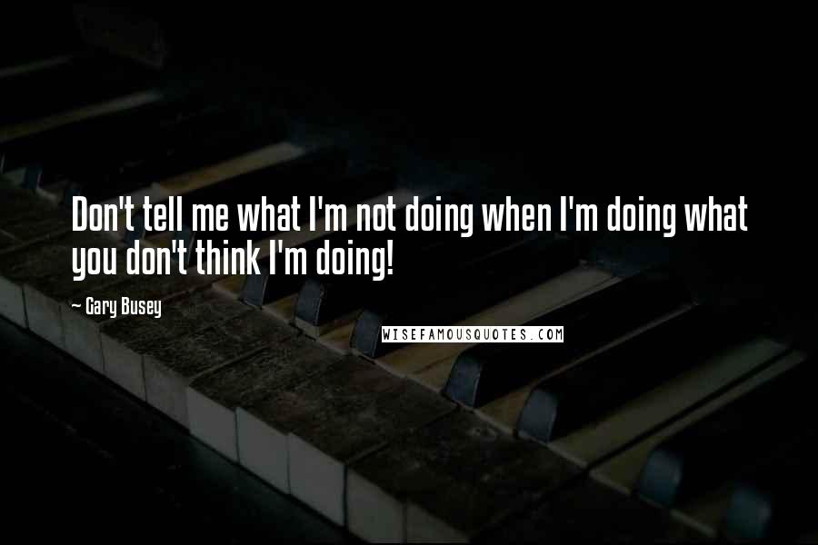 Gary Busey Quotes: Don't tell me what I'm not doing when I'm doing what you don't think I'm doing!