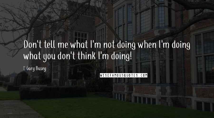 Gary Busey Quotes: Don't tell me what I'm not doing when I'm doing what you don't think I'm doing!