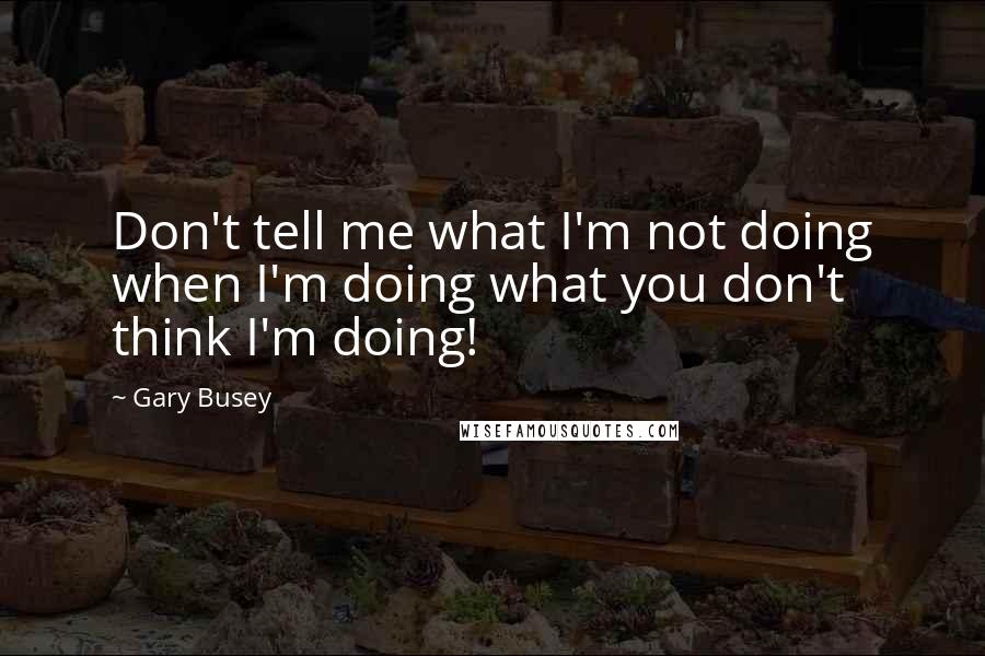 Gary Busey Quotes: Don't tell me what I'm not doing when I'm doing what you don't think I'm doing!